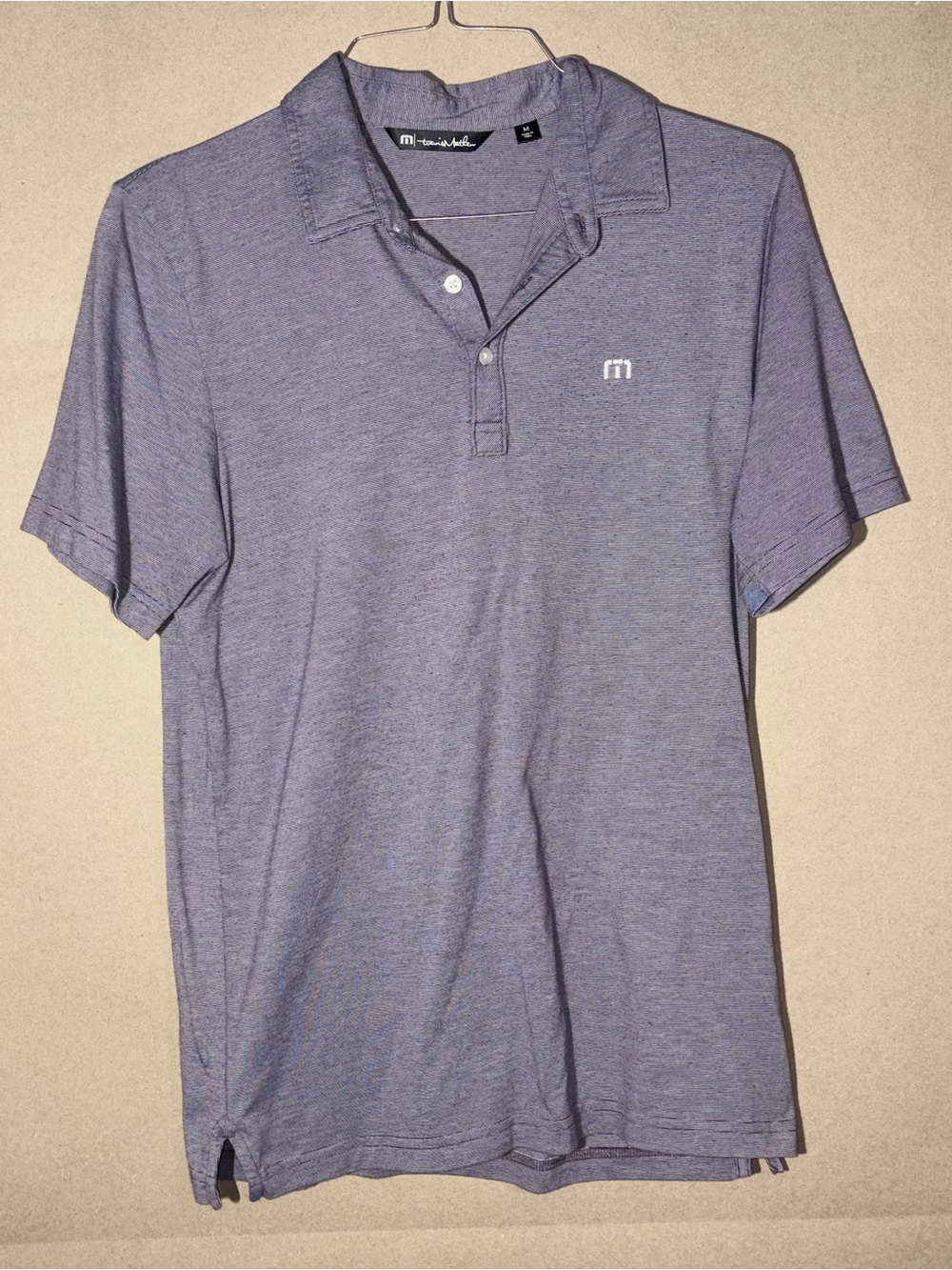 Travis Mathew Heathered Purple Polo Shirt - Men's